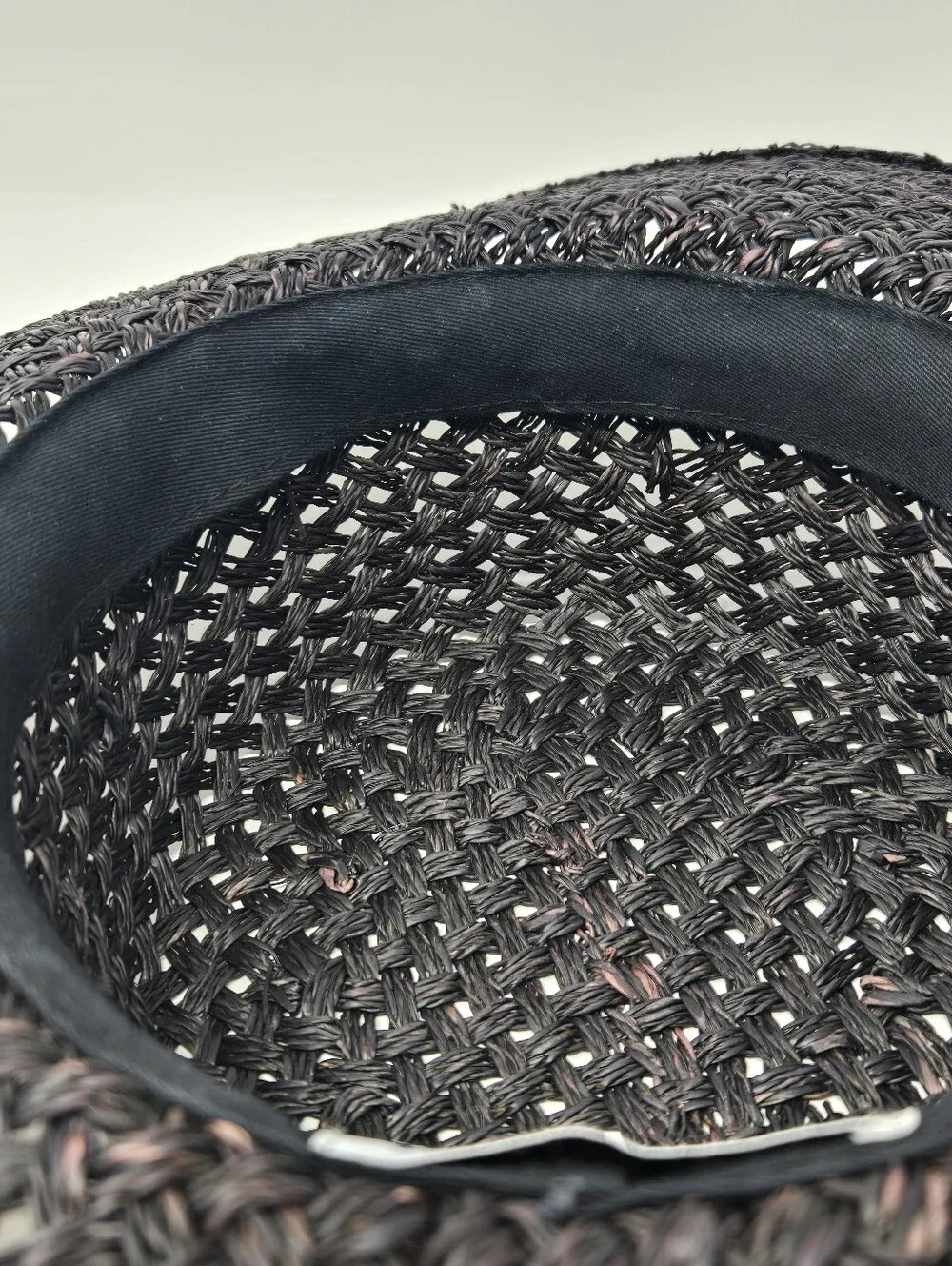 LACK OF COLOR PLUM PURPLE STRAW WOVEN BOATER HAT LARGE BRIM WOMEN MEDIUM RESORT